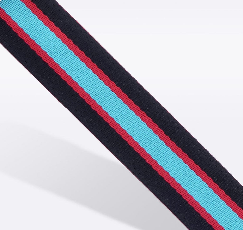 Black, Red, & Blue Striped Purse Strap