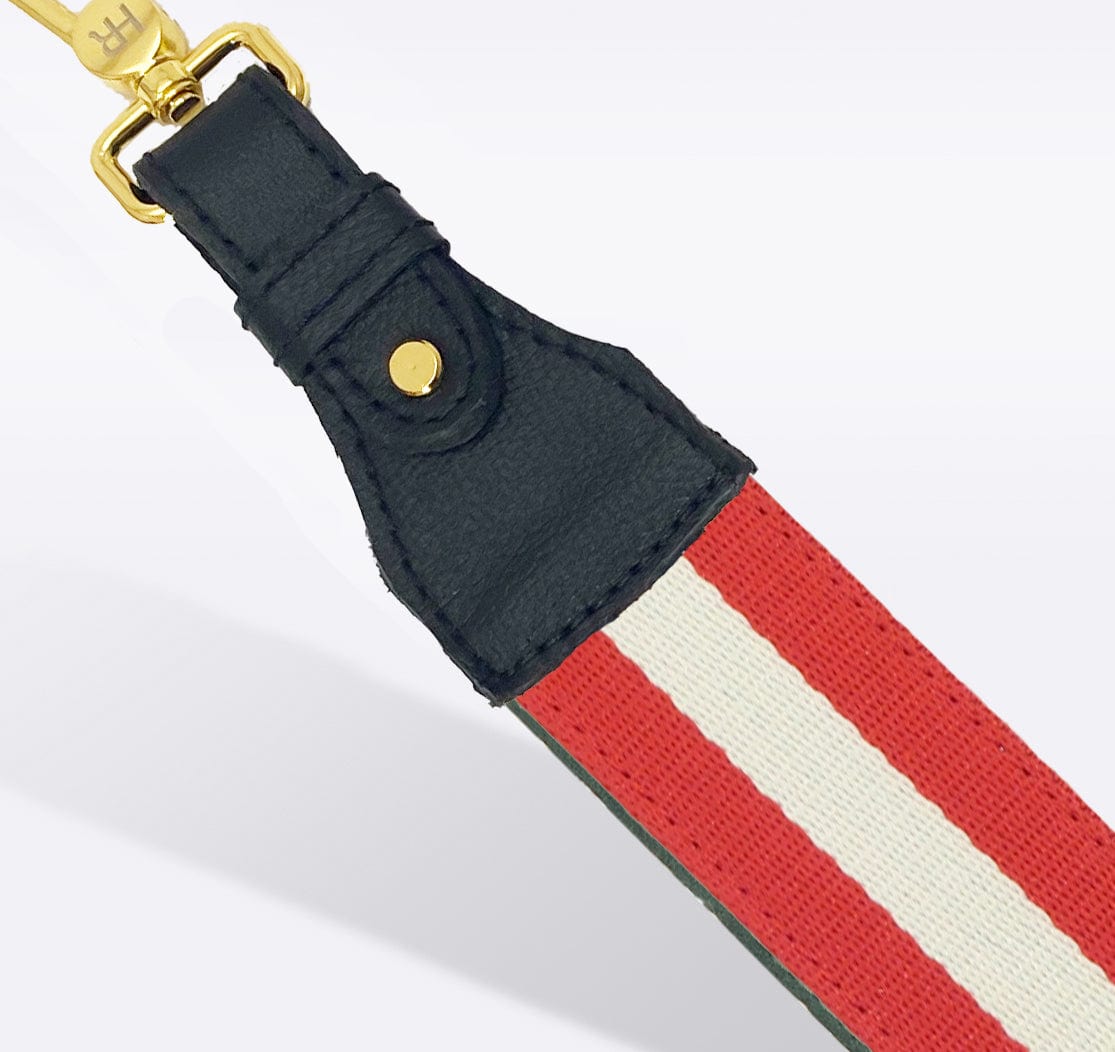 Red & White Striped Purse Strap Closeout Hampton Road Designs Black