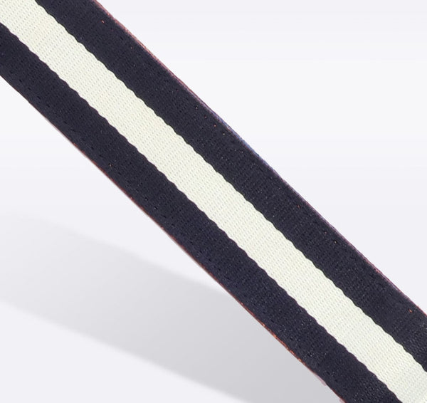 Crossbody Purse Strap - Navy with White Stripe