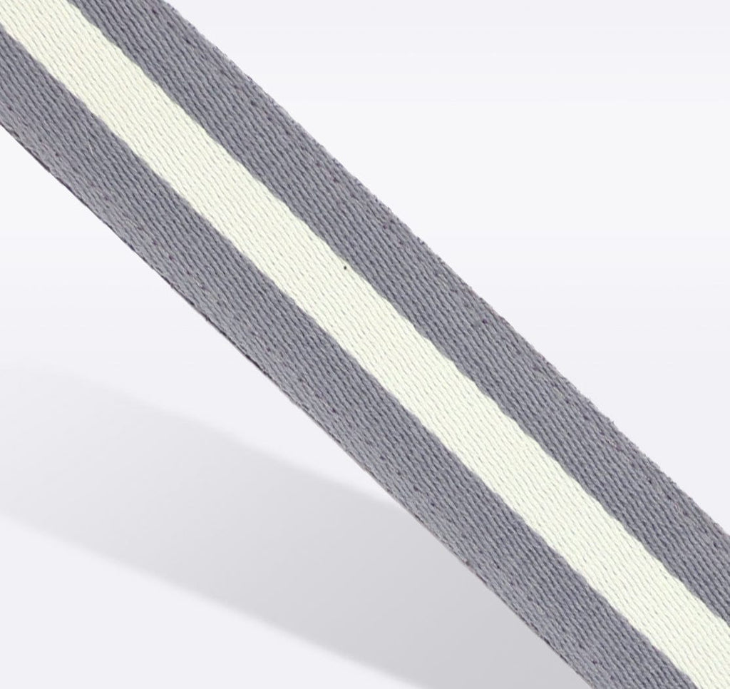 Grey & White Striped Purse Strap