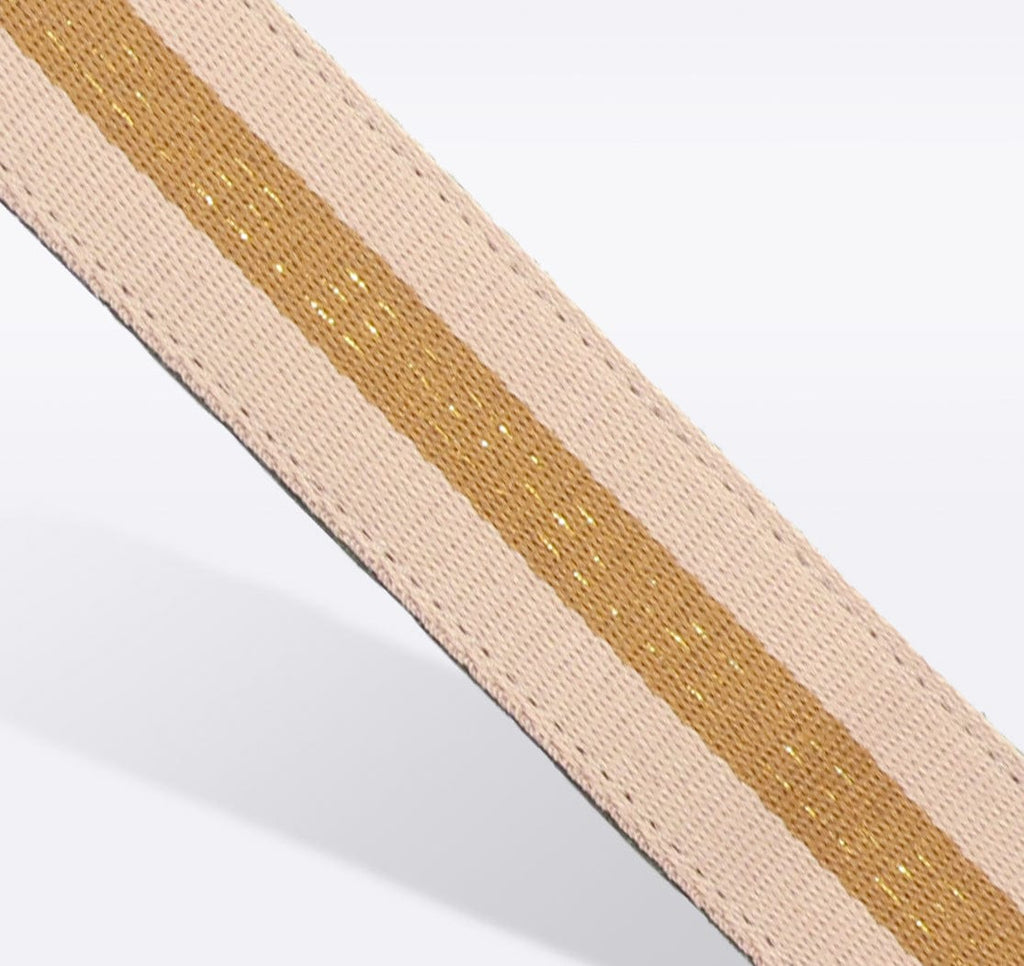 Khaki & Gold Striped Purse Strap