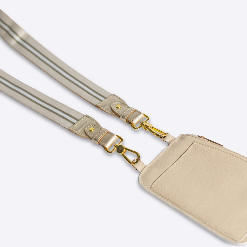 Leather Crossbody Cell Phone Pocket in Nude I Hampton Road Designs