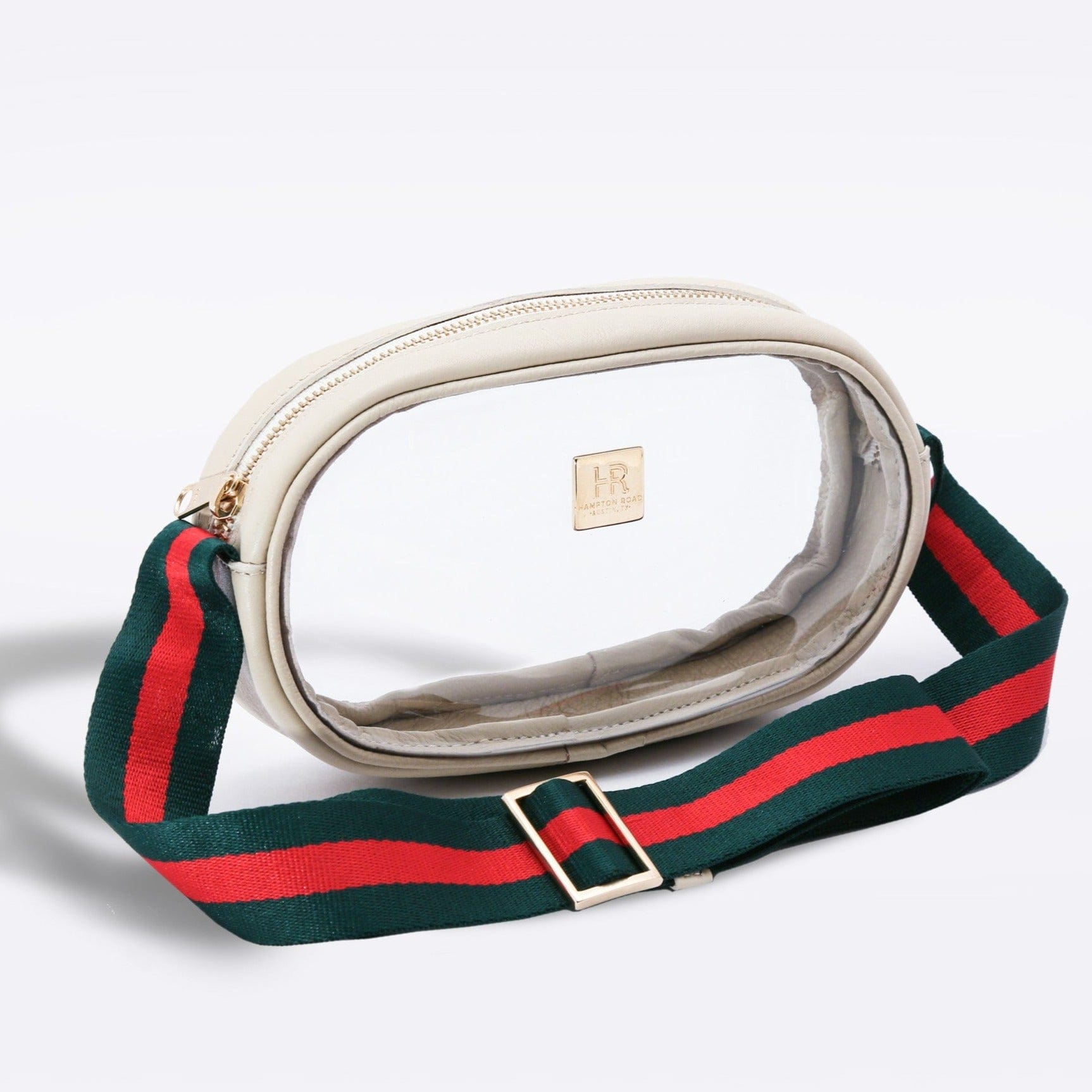 Oyster Vinyl Annie + Green and Red Strap Vinyl Annie Bag Hampton Road Designs   
