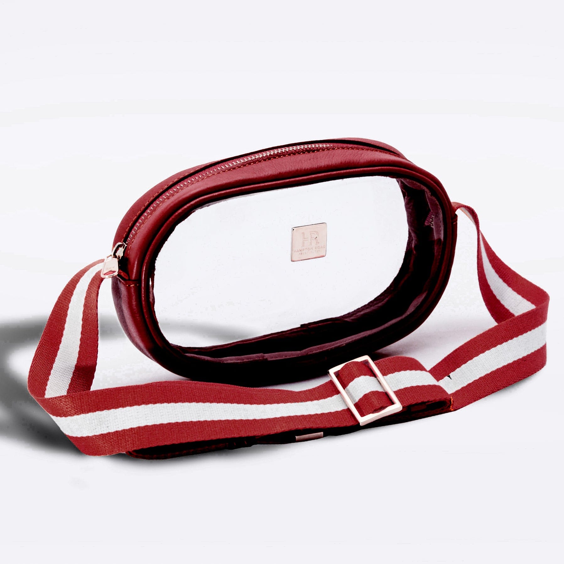 Sangria Vinyl Annie + Maroon and White Strap Vinyl Annie Bag Hampton Road Designs   